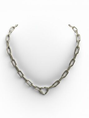 Dyadema Bronze Italy Silver Plated Paperclip Chain Necklace